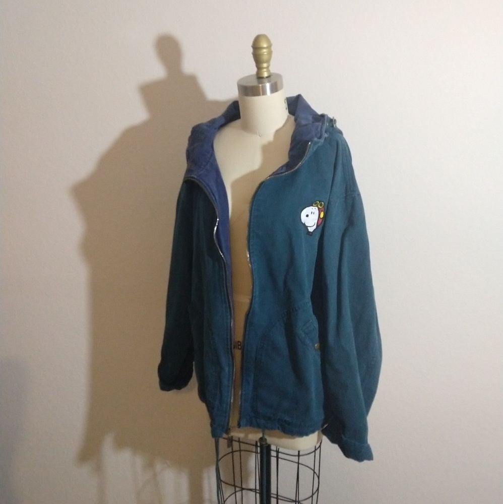 Dark Teal Snoopy Jacket w/Front & Back Patch